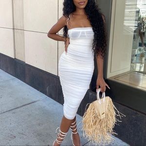 House of CB white midi dress